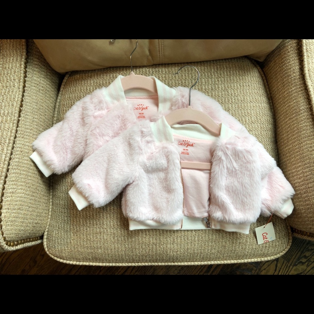 Cat & Jack - 2 Pink Fur Coats
